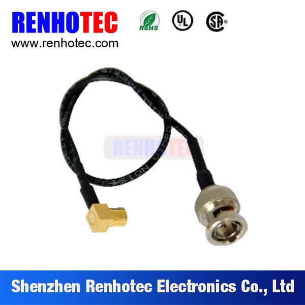 BNC Male to SMB Female Right Angle Coaxial Cable RG316